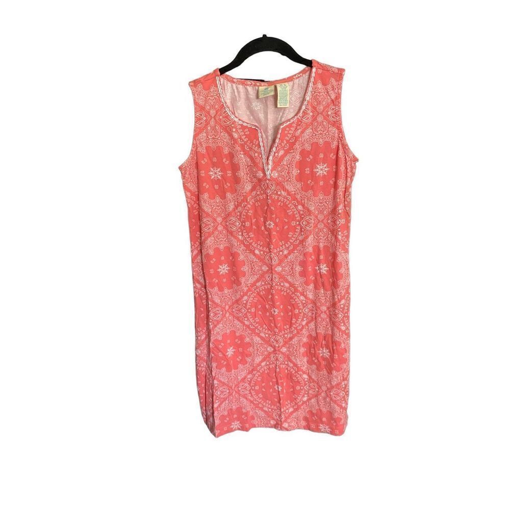 Caribbean Joe women’s paisley print, pastel, orange and white dress size p.m.